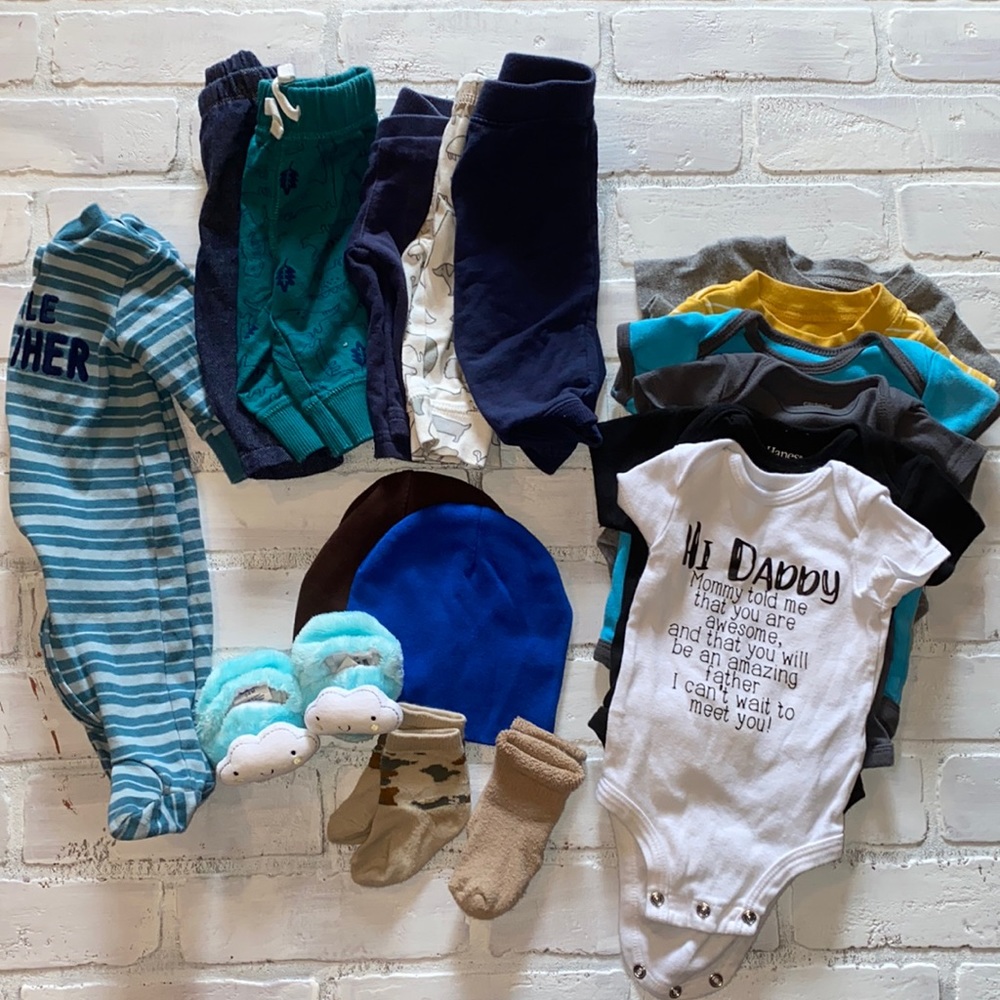 Babyboy 3m spring/summer onesie pants bundle!